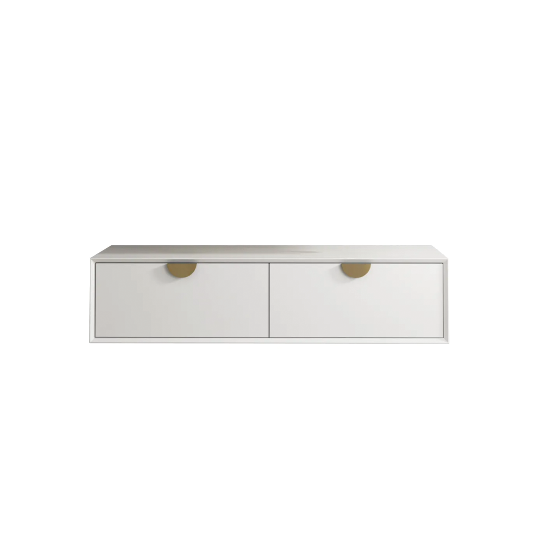 Otti - 1200wx250hx460d Moonlight Satin White 1200mm Wall Hung Vanity (Cabinet Only)