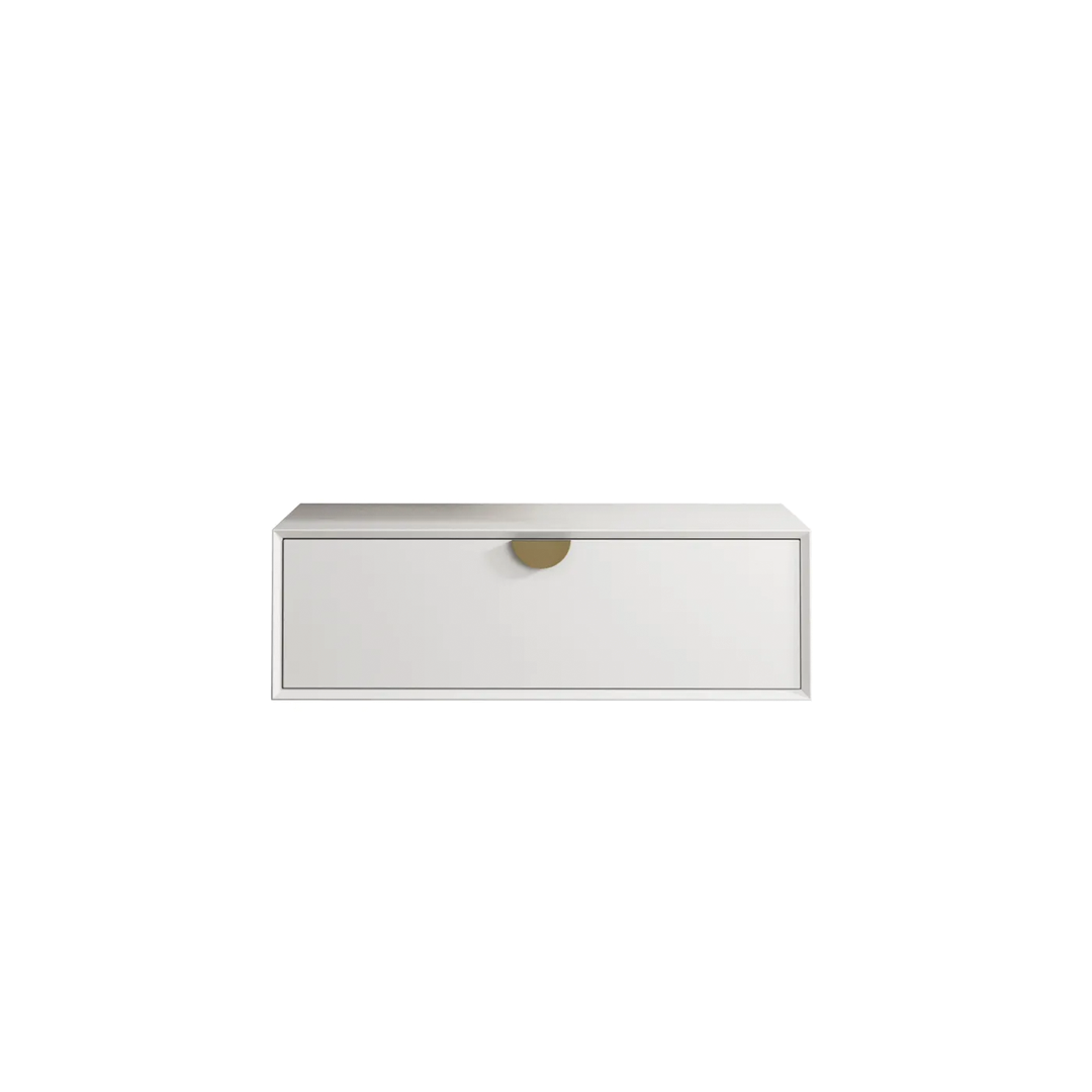 Otti - 900wx250hx460d Moonlight Satin White 900mm Wall Hung Vanity (Cabinet Only)