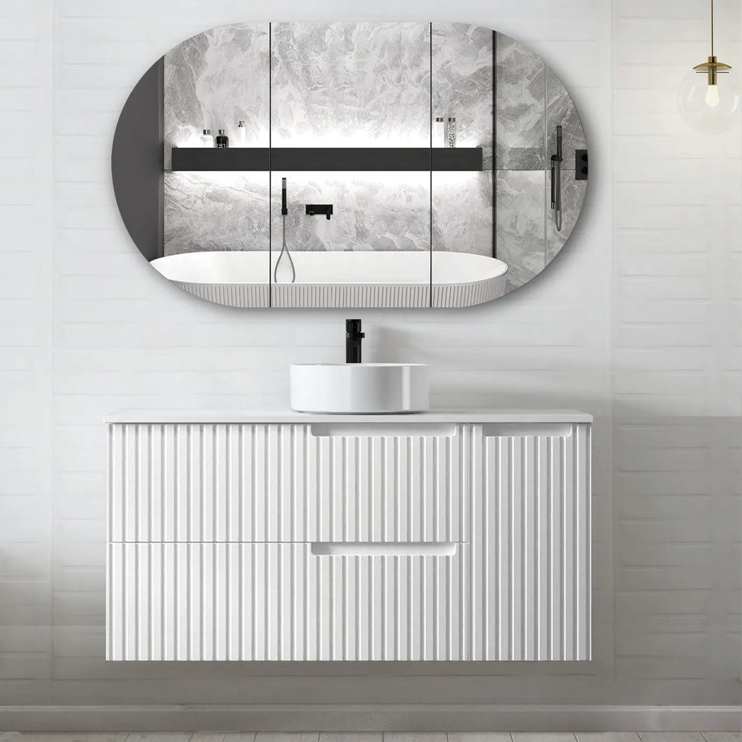 Otti - 1190wx550hx450d Noosa Satin White 1200mm Wall Hung Vanity (Cabinet Only)