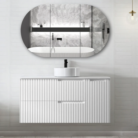 Otti - 1190wx550hx450d Noosa Satin White 1200mm Wall Hung Vanity (Cabinet Only)