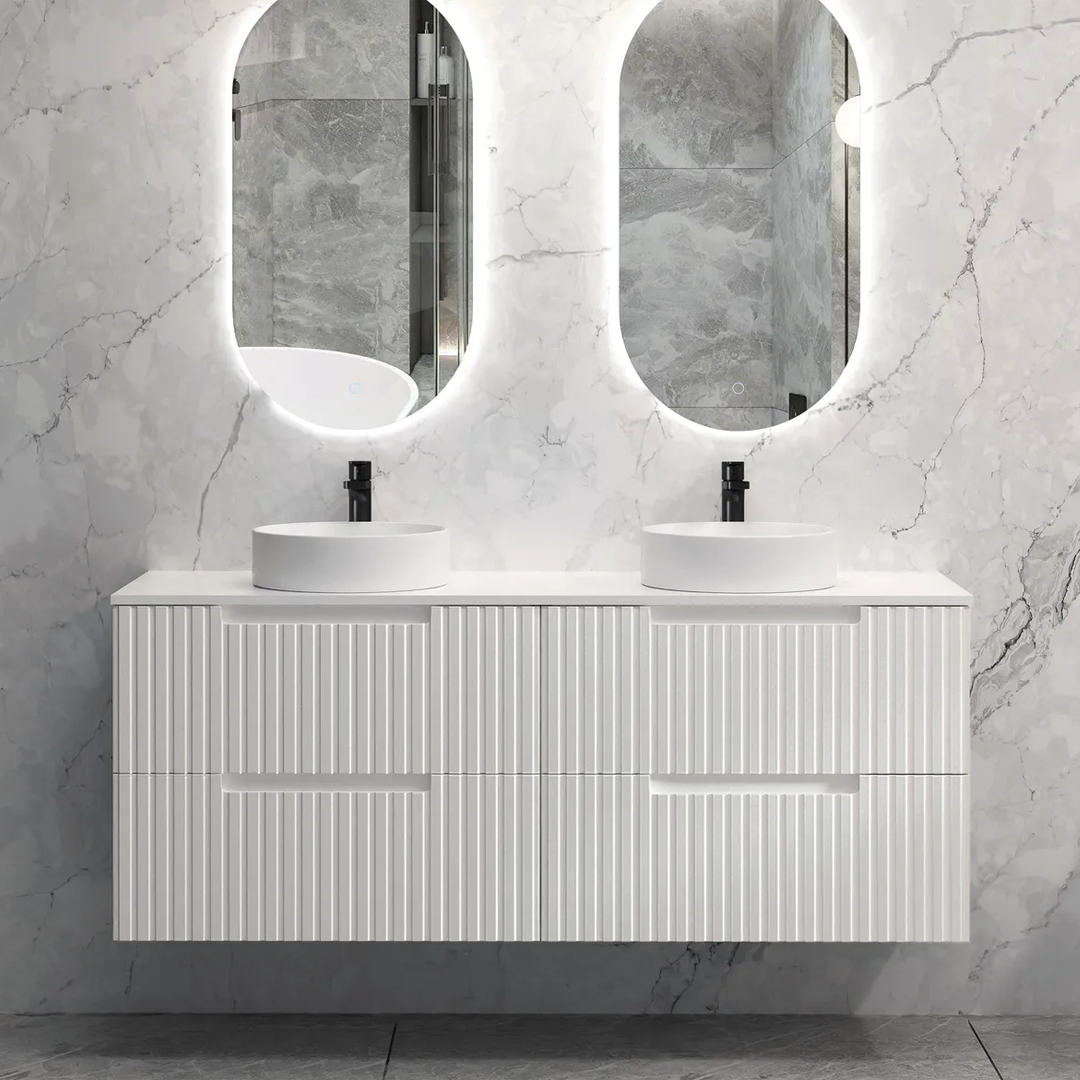 Otti - 1490wx550hx450d Noosa Satin White 1500mm Wall Hung Vanity (Cabinet Only)