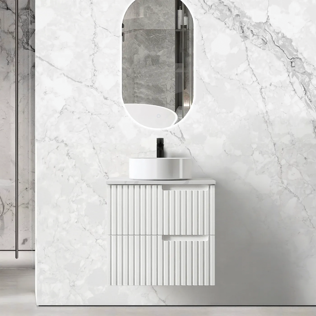 Otti - 590wx550hx450d Noosa Satin White 600mm Wall Hung Vanity (Cabinet Only)