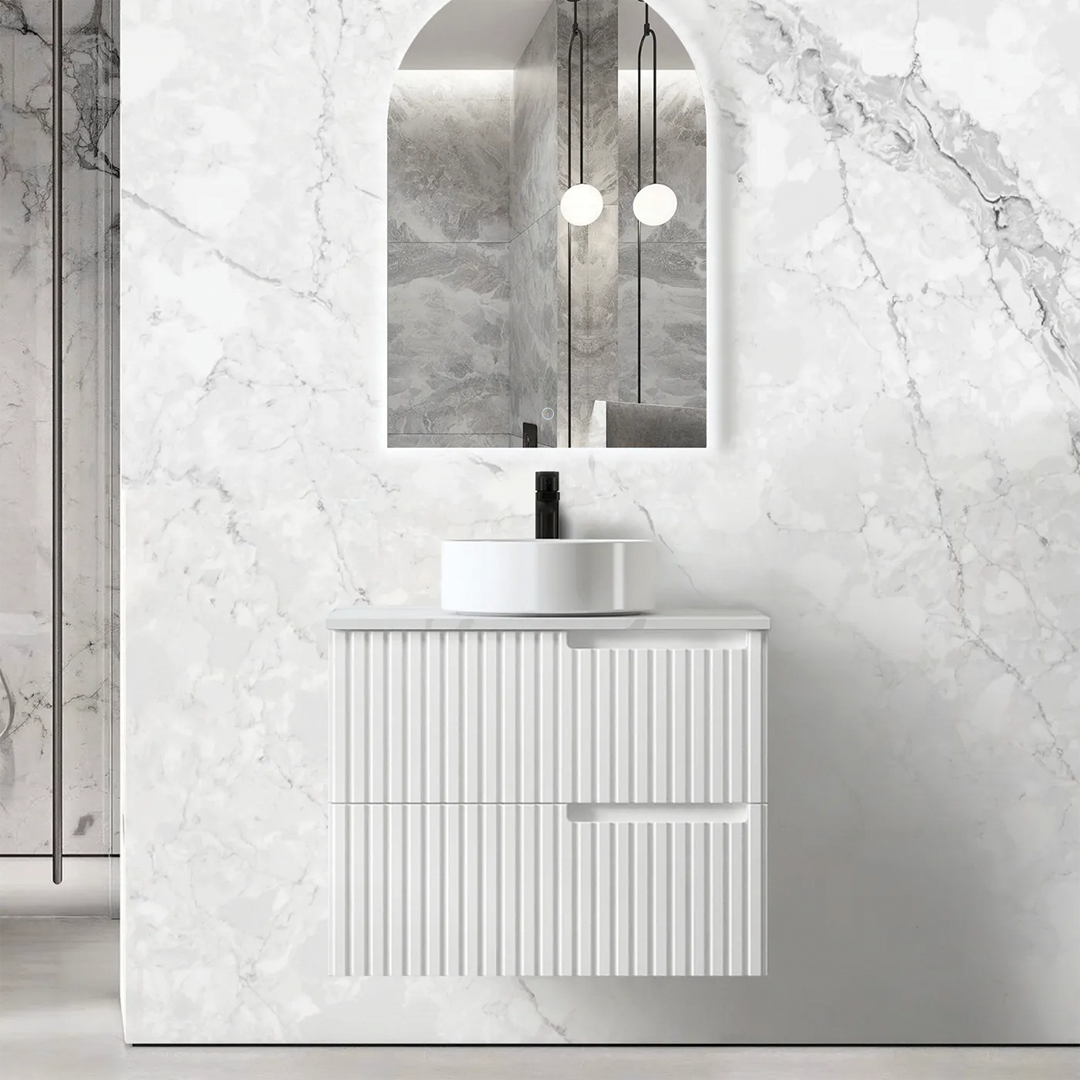 Otti - 740wx550hx450d Noosa Satin White 750mm Wall Hung Vanity (Cabinet Only)