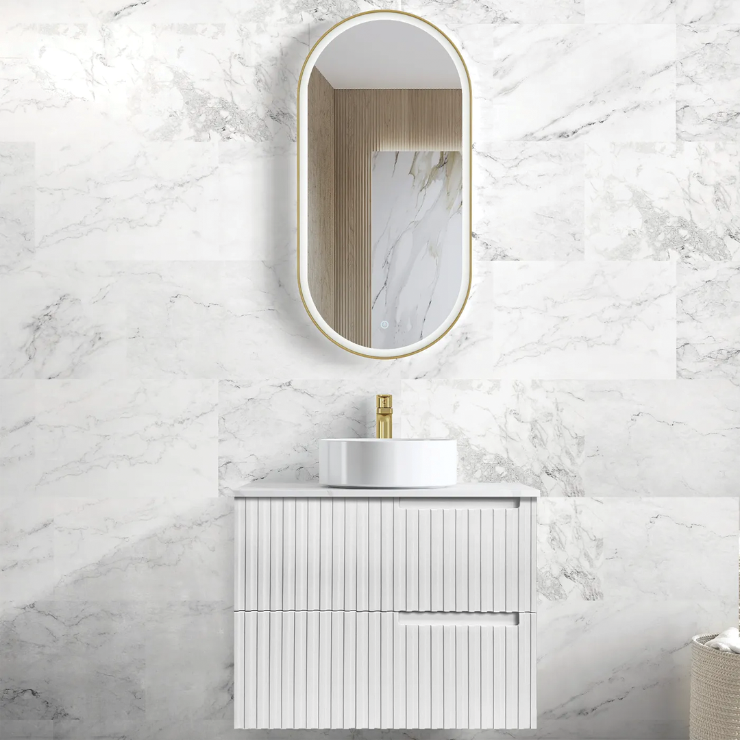 Otti - 740wx550hx450d Noosa Satin White 750mm Wall Hung Vanity (Cabinet Only)