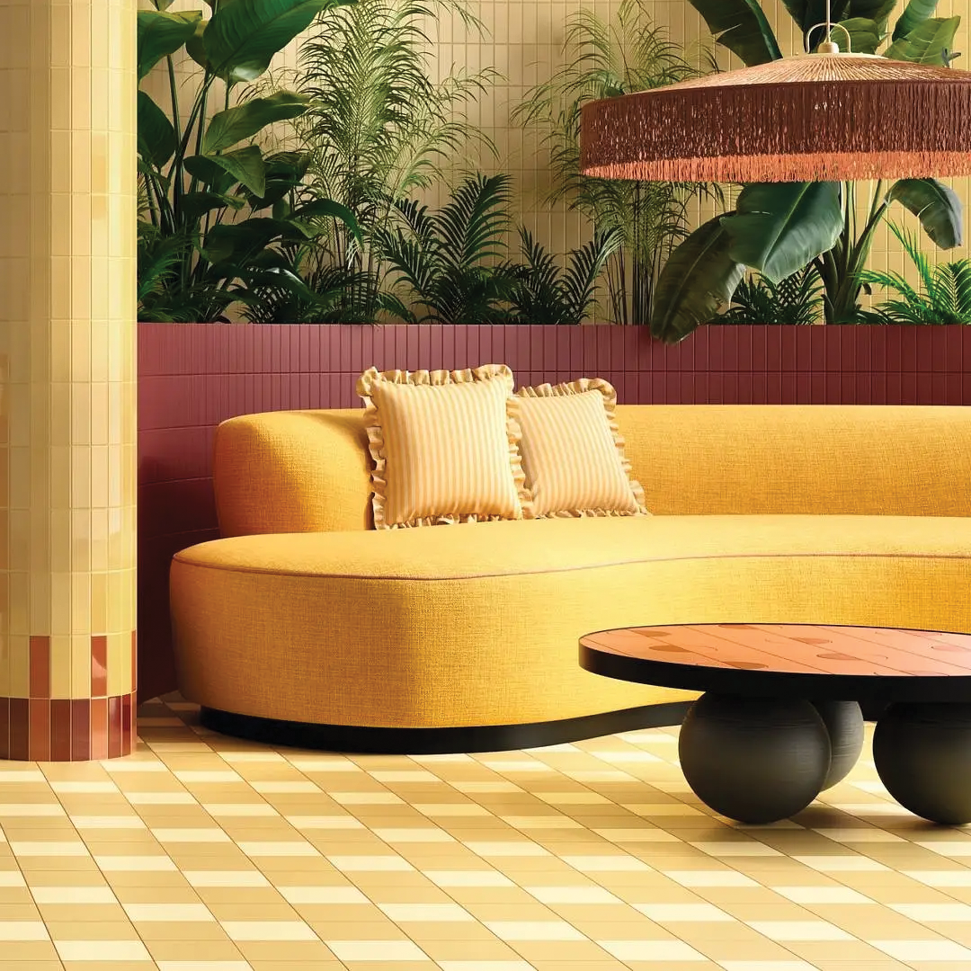 150x150mm Quintessenza Ceramiche - FargBlock Cirkel Out Arancio Matt