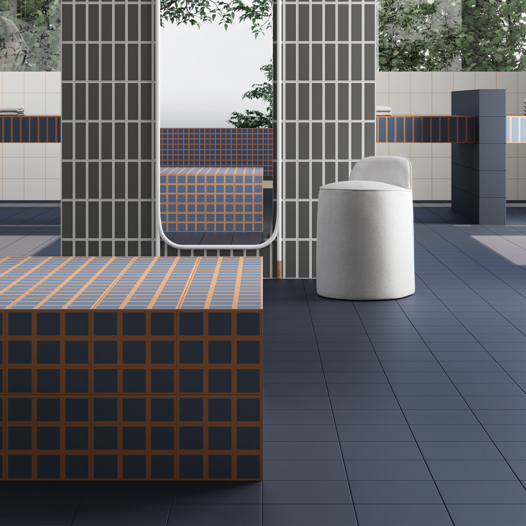 186x186mm Quintessenza Ceramiche - Oltre Base Blu