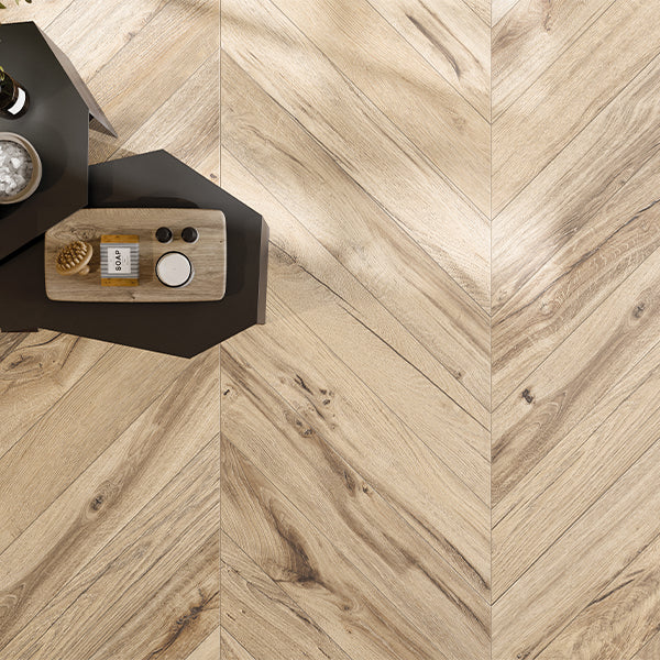 150x850mm Rondine - Daring Chevron XL Ecru