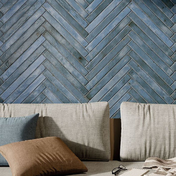 48x450mm Rondine - Graffiti Blue Bricks