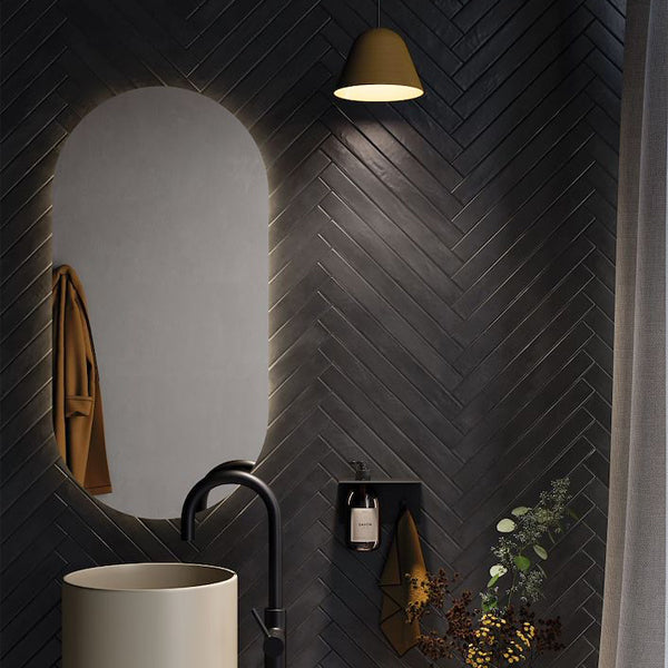 48x450mm Rondine - Graffiti Charcoal Bricks