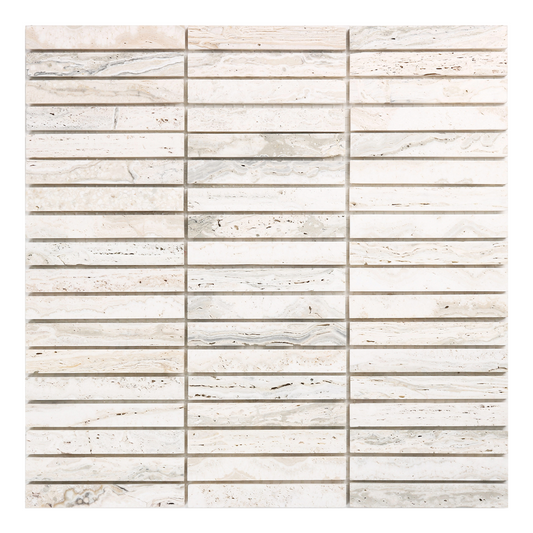 305x305mm EDS - White Travertine KitKat Mosaic