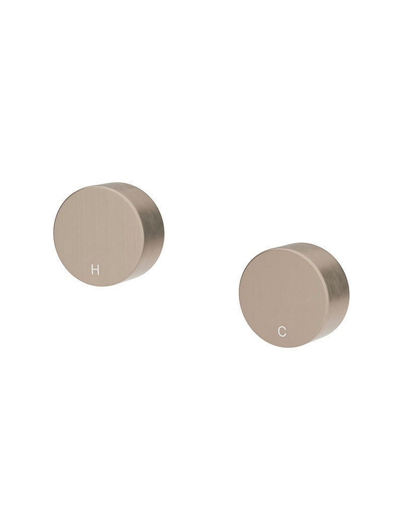 Meir Circular Wall Taps Champagne