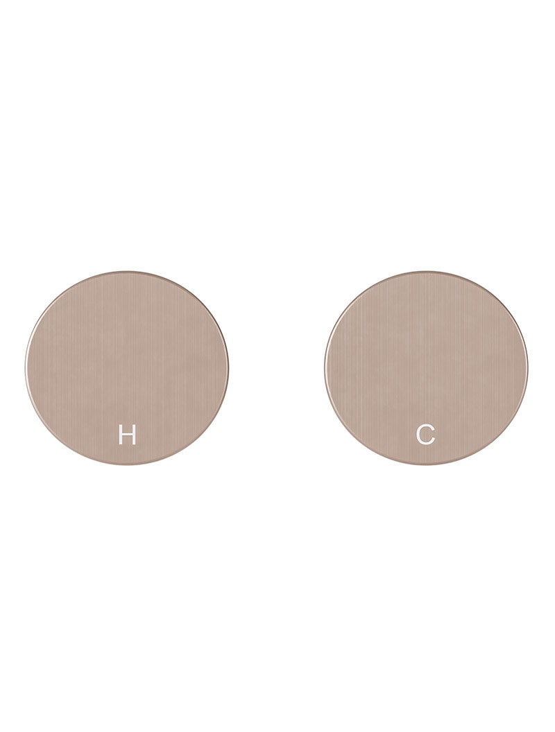 Meir Circular Wall Taps Champagne