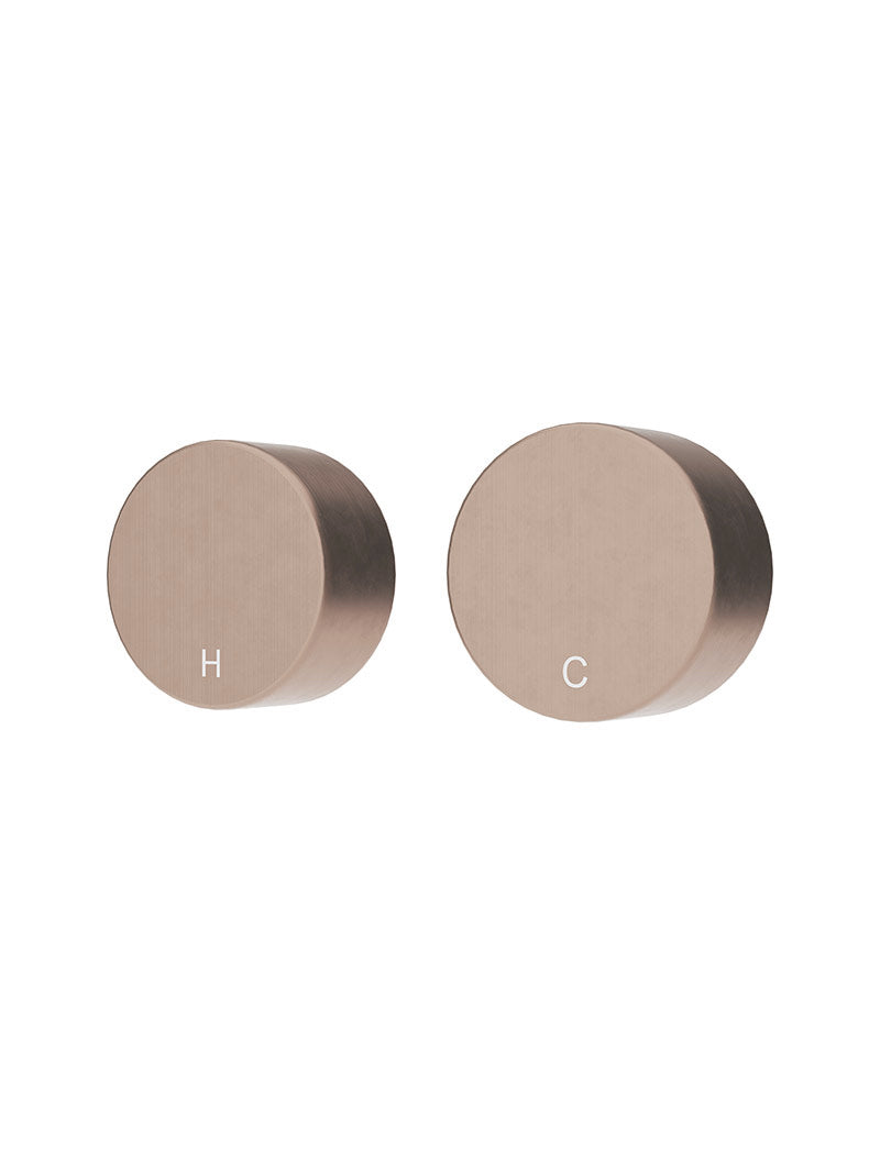 Meir Circular Wall Taps Champagne