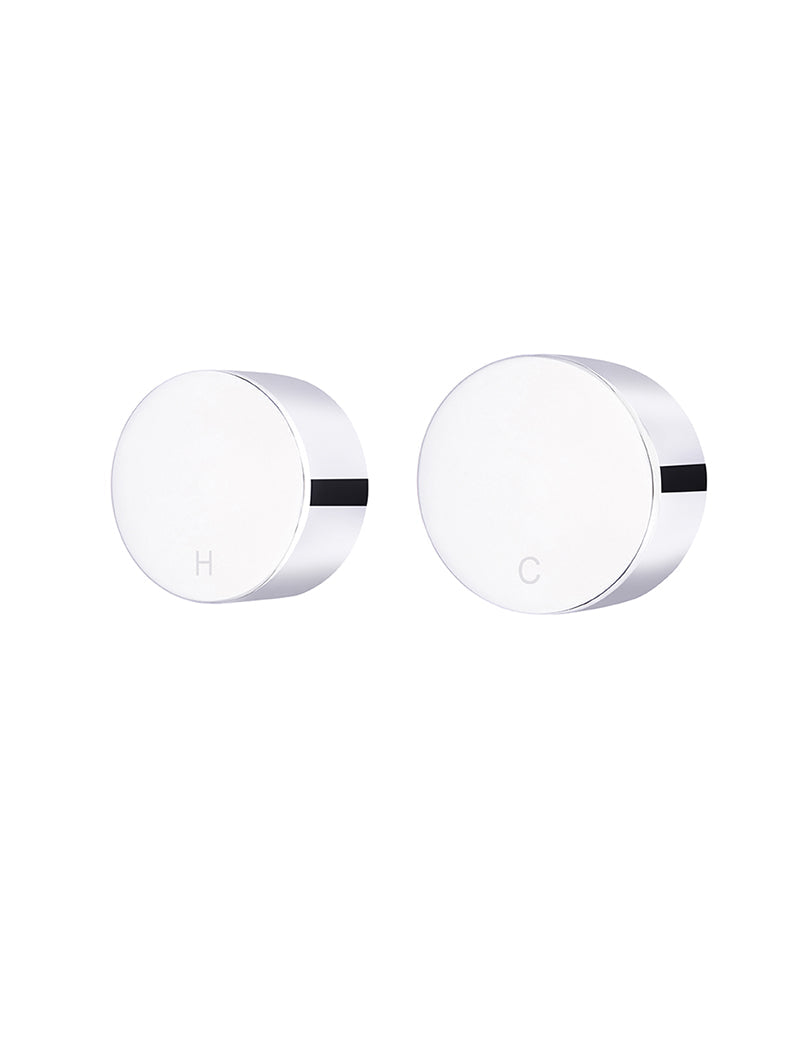 Meir Circular Wall Taps Polished Chrome