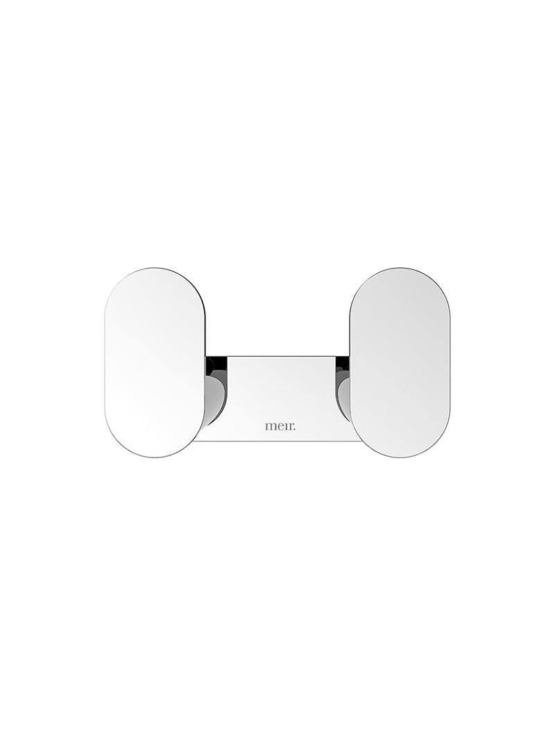 Meir Curvaé Double Robe Hook Polished Chrome