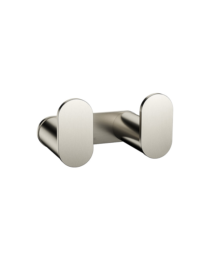 Meir Curvaé Double Robe Hook PVD Brushed Nickel