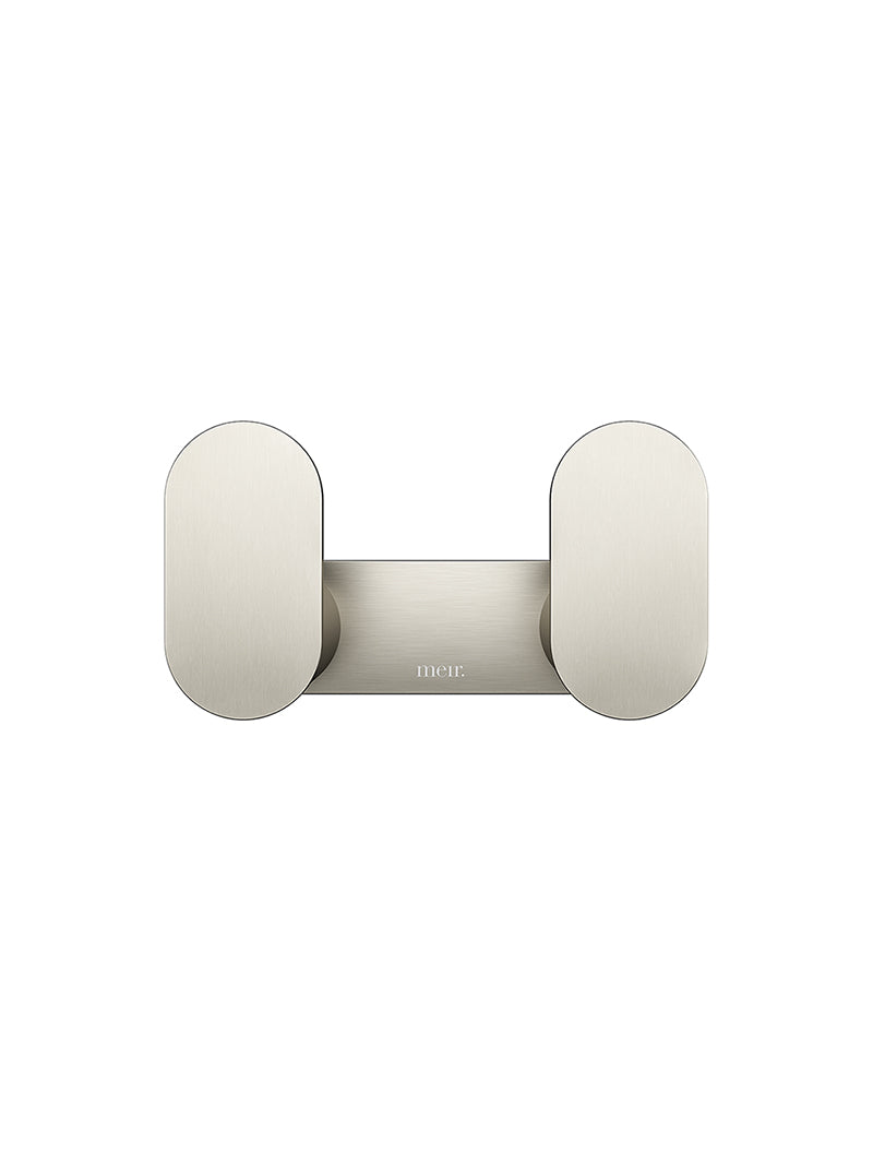 Meir Curvaé Double Robe Hook PVD Brushed Nickel