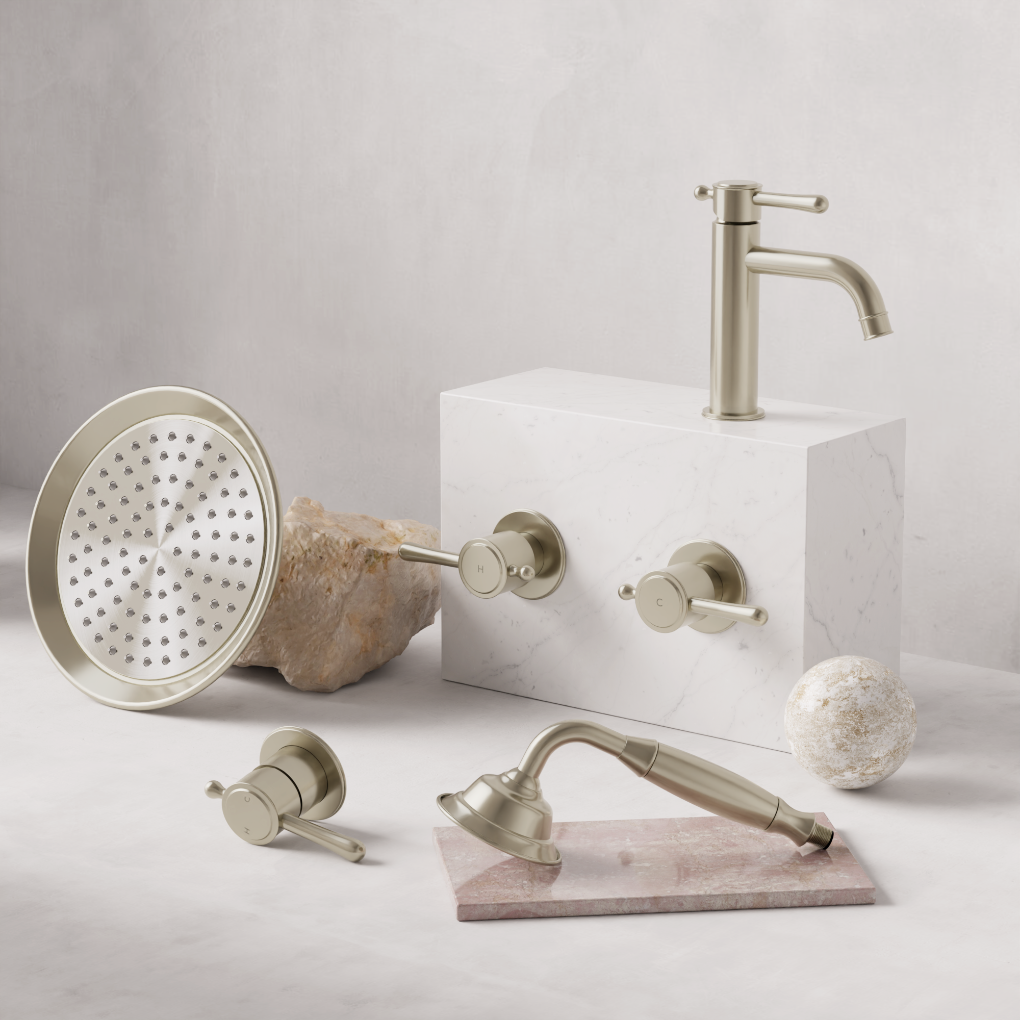 Meir Harrington Wall Mixer Trim Kit PVD Brushed Nickel
