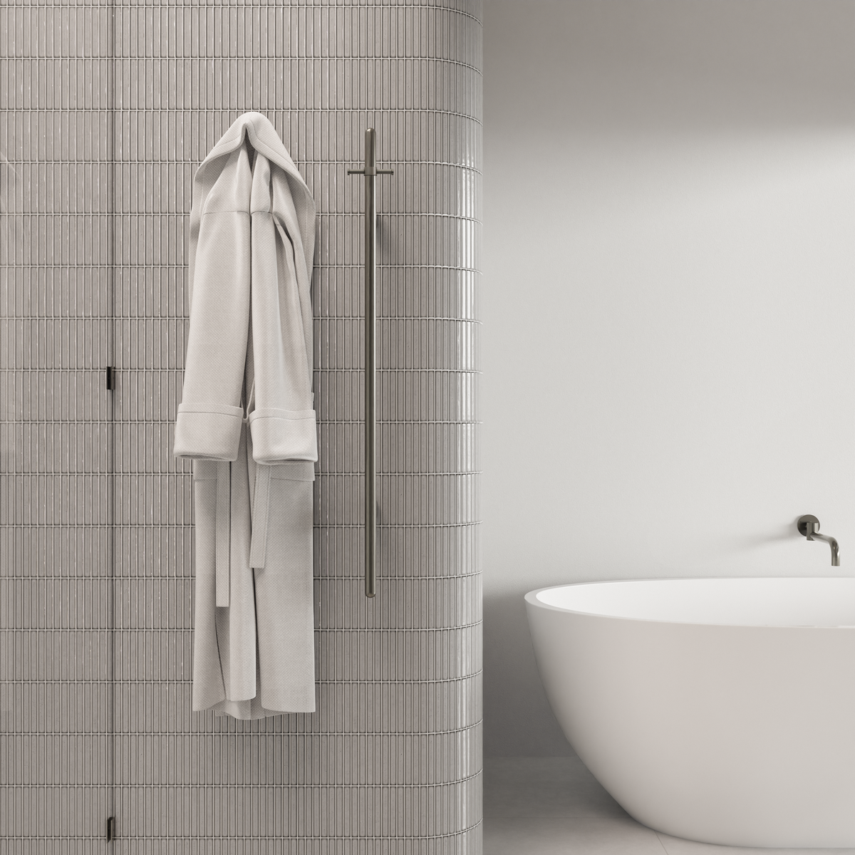 Meir Heated Vertical Towel Rail Matte Black