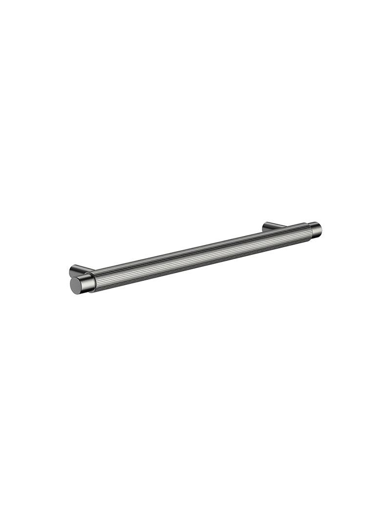 Meir Öppen Round Pull 200mm Cabinet Handle Linear Knurled Shadow Gunmetal