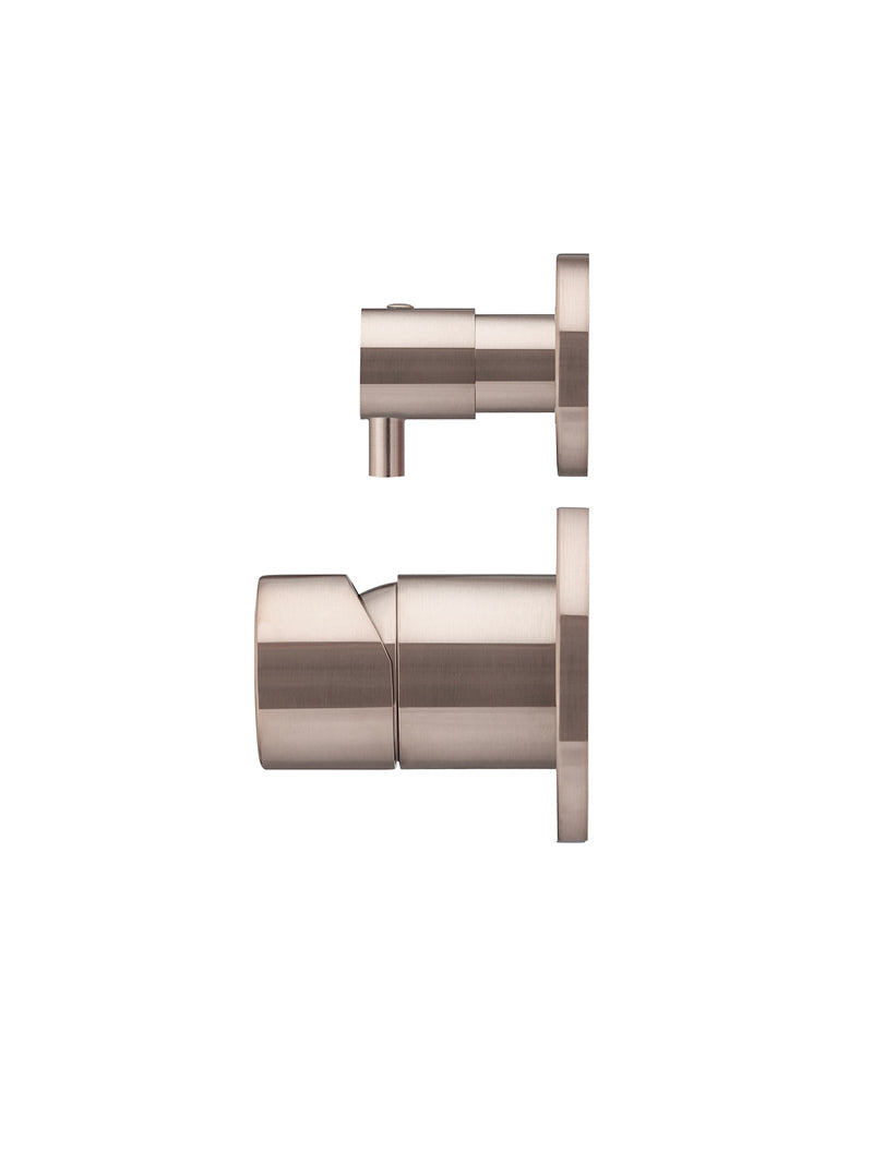 Meir Round Diverter Mixer Pinless Handle Trim Kit Champagne