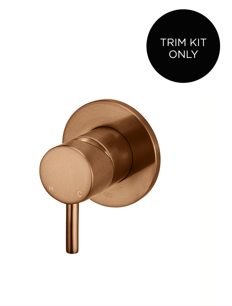 Elite Design Studio -  Meir Round Wall Mixer Short Pin Lever Trim Kit Lustre Bronze