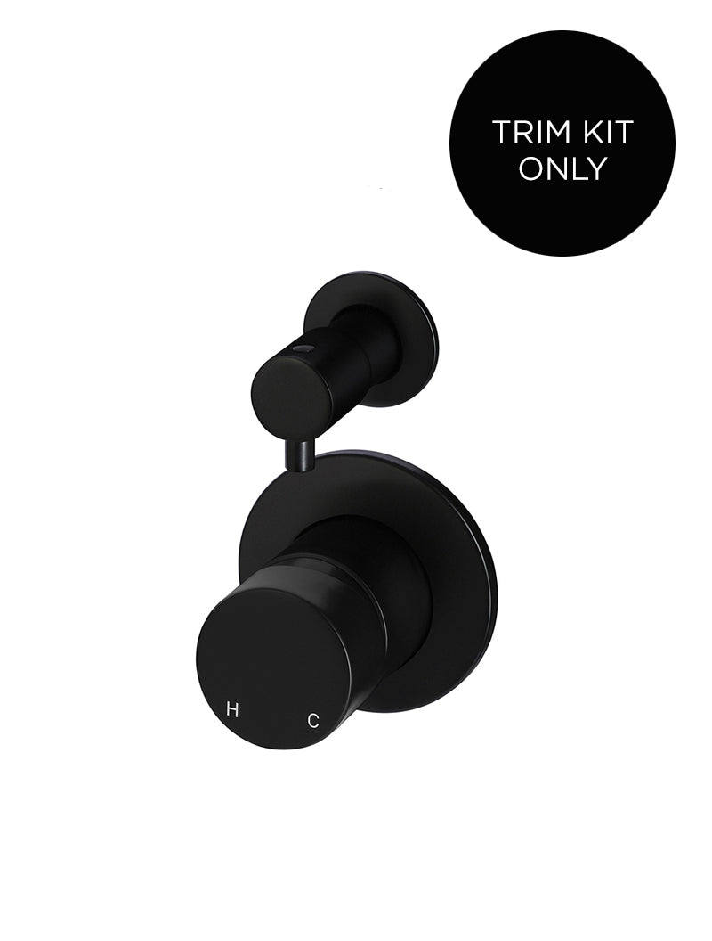 Meir Round Diverter Mixer Pinless Handle Trim Kit Matte Black