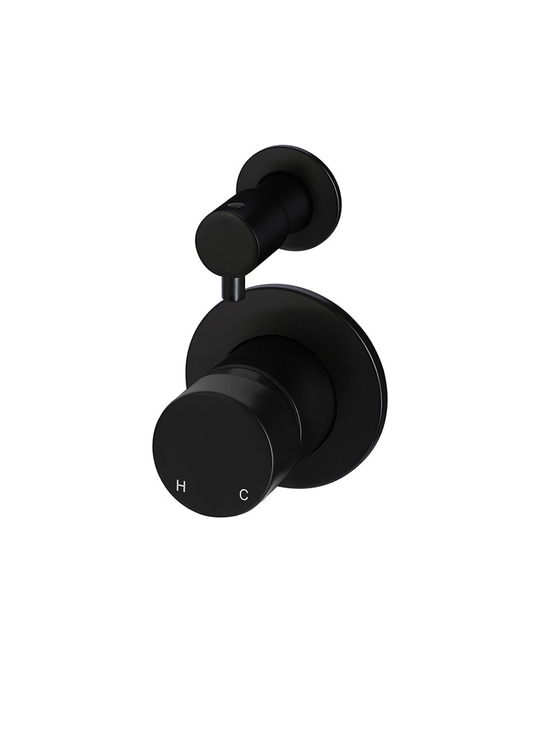 Meir Round Diverter Mixer Pinless Handle Trim Kit Matte Black