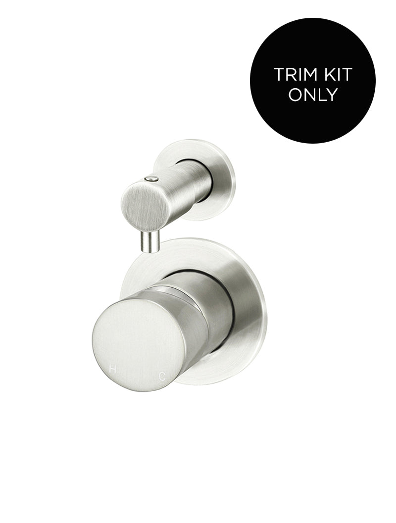 Meir Round Diverter Mixer Pinless Handle Trim Kit PVD Brushed Nickel