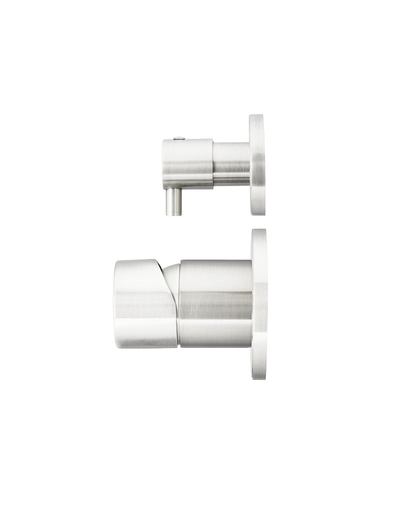 Meir Round Diverter Mixer Pinless Handle Trim Kit PVD Brushed Nickel