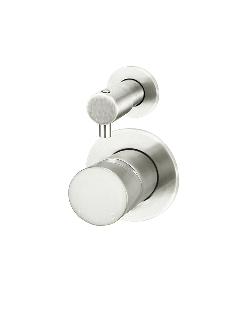 Meir Round Diverter Mixer Pinless Handle Trim Kit PVD Brushed Nickel