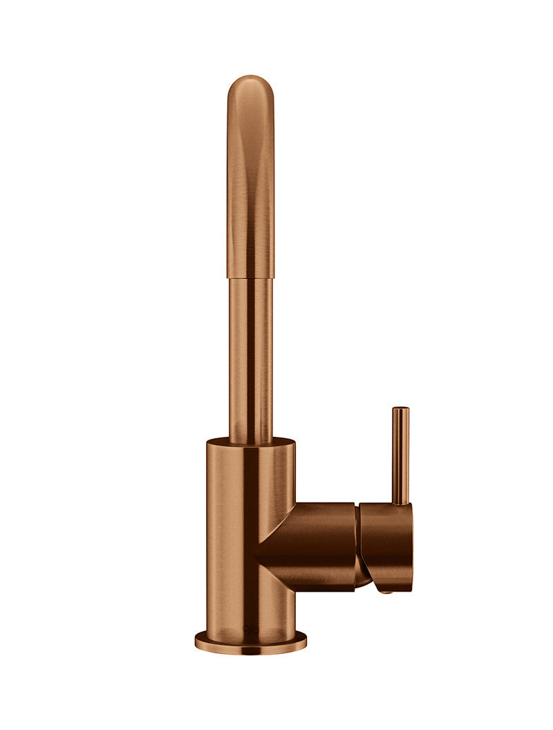 Meir Round Gooseneck Basin Mixer Lustre Bronze