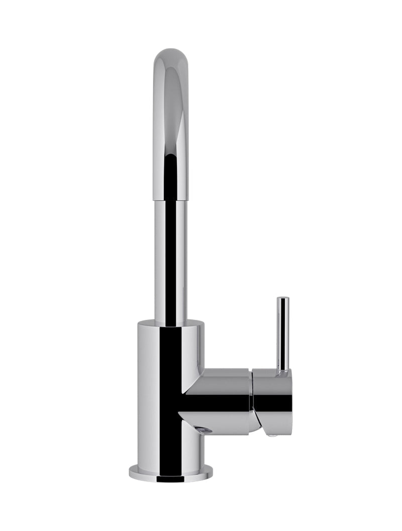 Meir Round Gooseneck Basin Mixer Polished Chrome