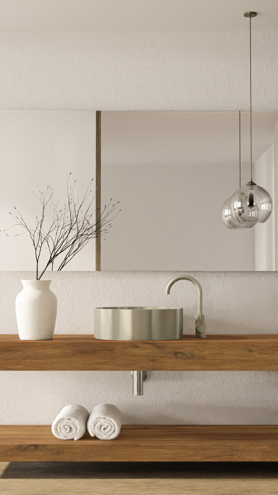 Meir Round Gooseneck Basin Mixer PVD Brushed Nickel
