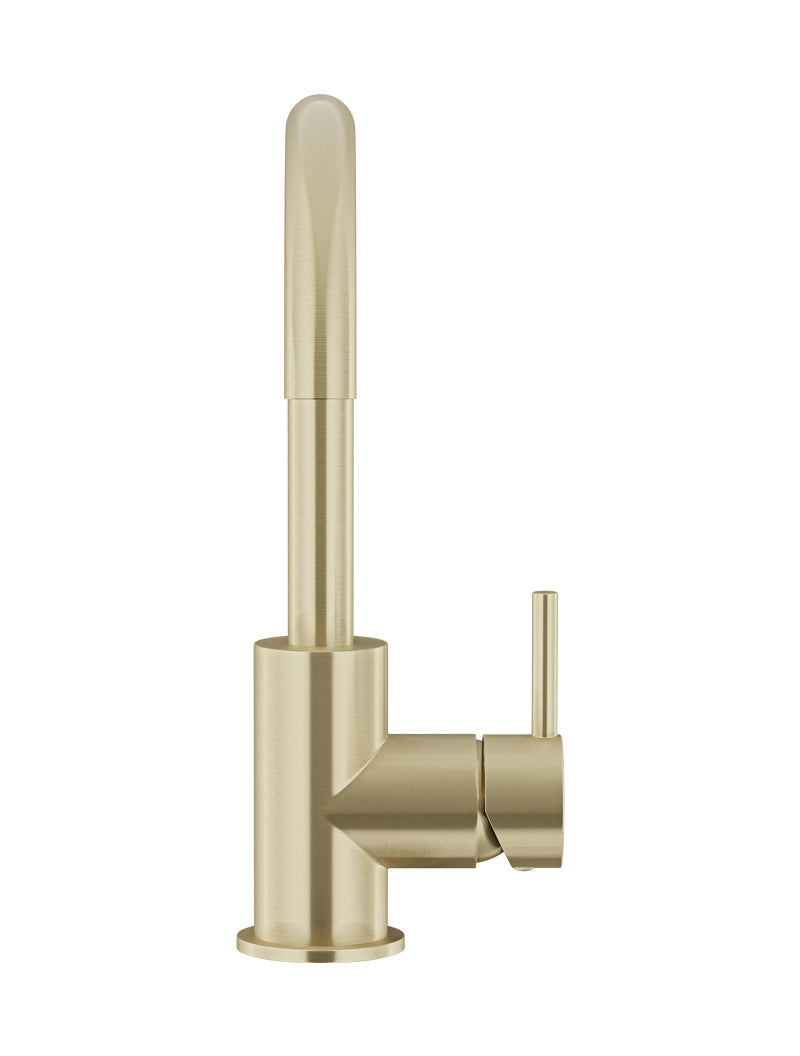 Meir Round Gooseneck Basin Mixer PVD Tiger Bronze