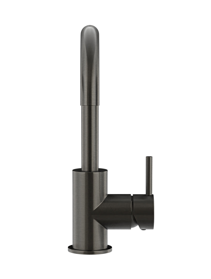 Meir Round Gooseneck Basin Mixer Shadow Gunmetal