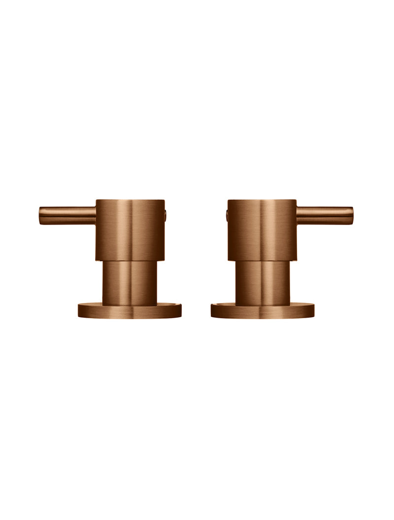 Meir Round Quarter Turn Wall Top Assemblies Lustre Bronze