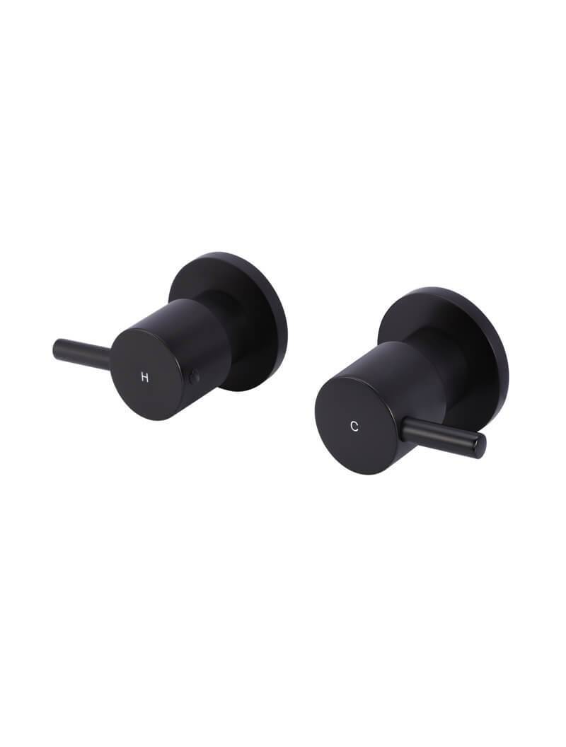 Meir Round Quarter Turn Wall Top Assemblies Matte Black
