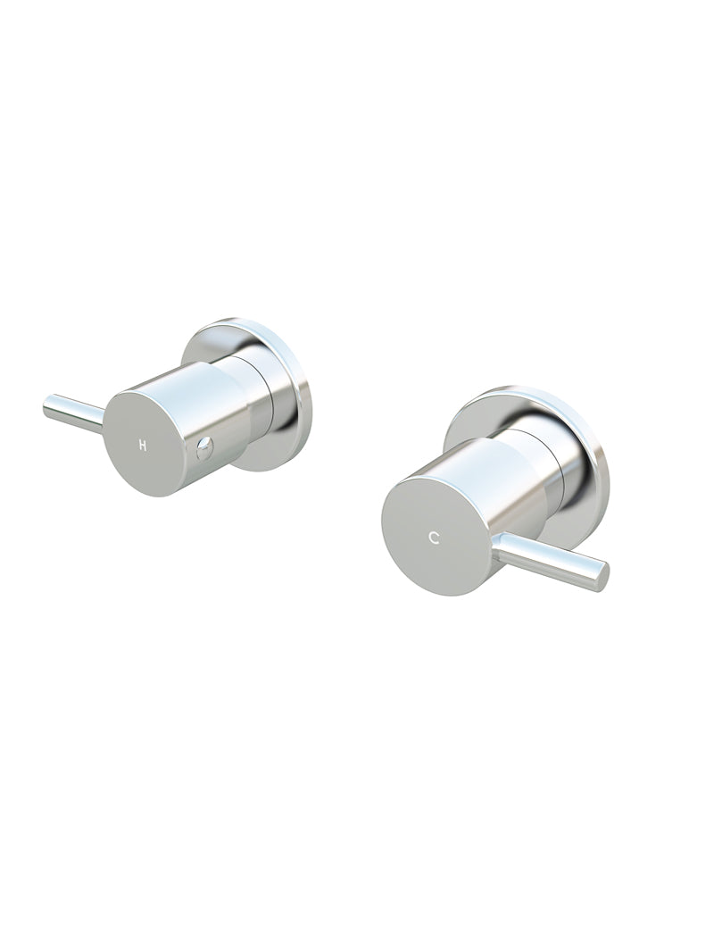Meir Round Quarter Turn Wall Top Assemblies Polished Chrome