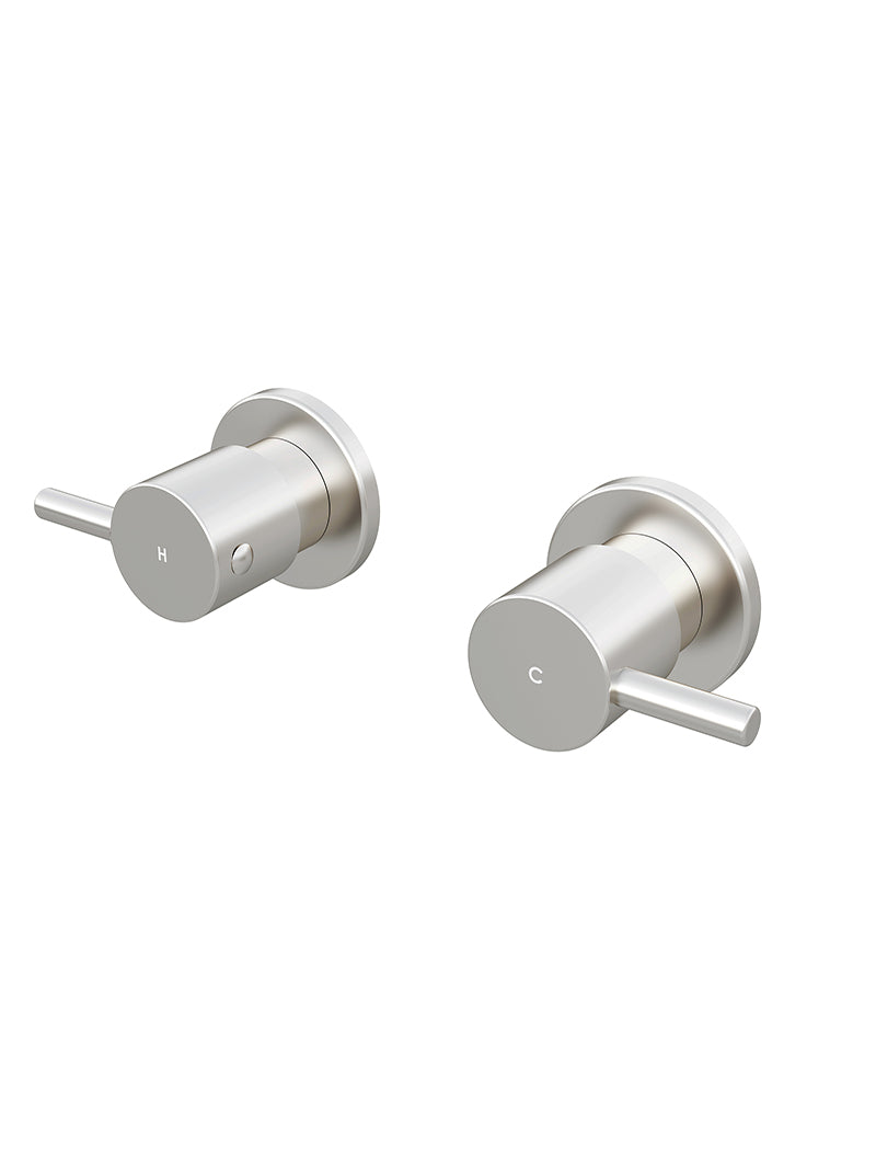 Meir Round Quarter Turn Wall Top Assemblies PVD Brushed Nickel