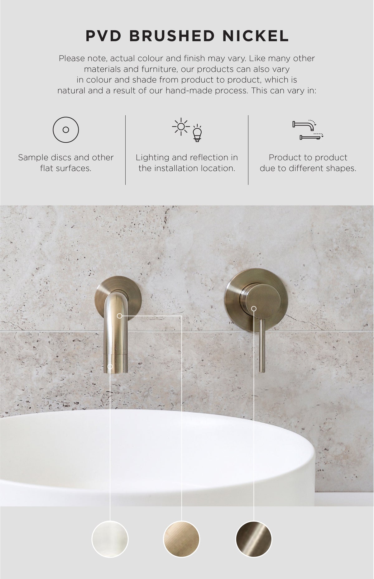 Meir Round Quarter Turn Wall Top Assemblies PVD Brushed Nickel