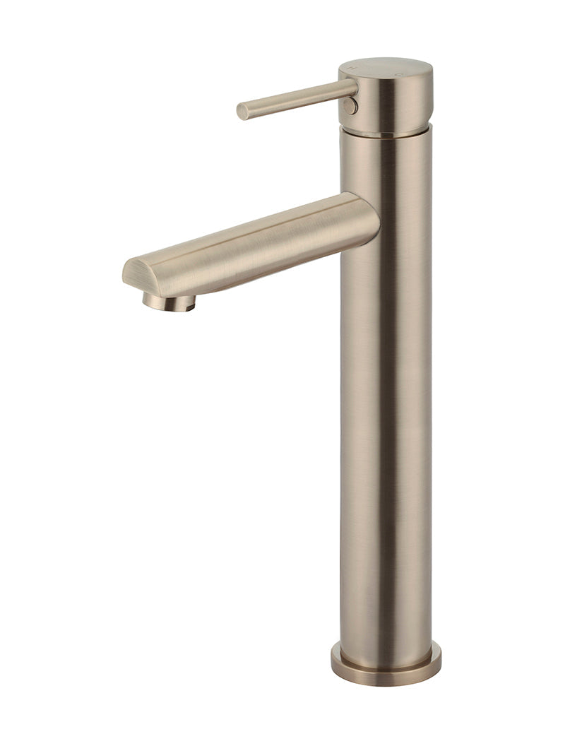 Meir Round Tall Basin Mixer Tap Champagne