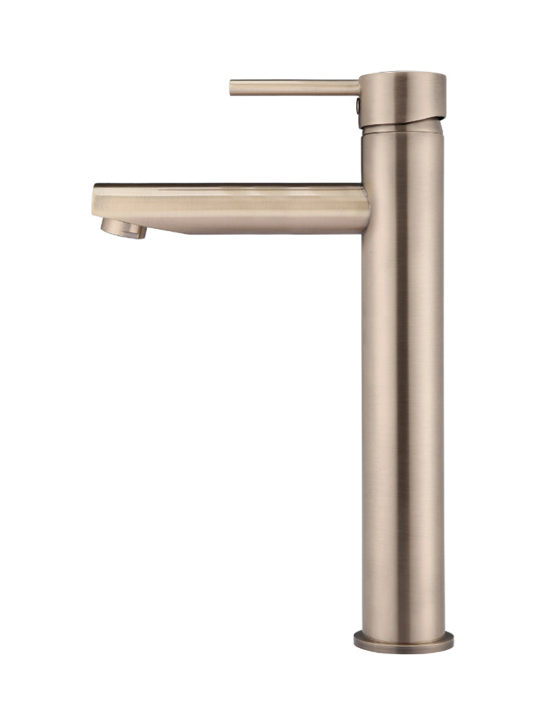 Meir Round Tall Basin Mixer Tap Champagne
