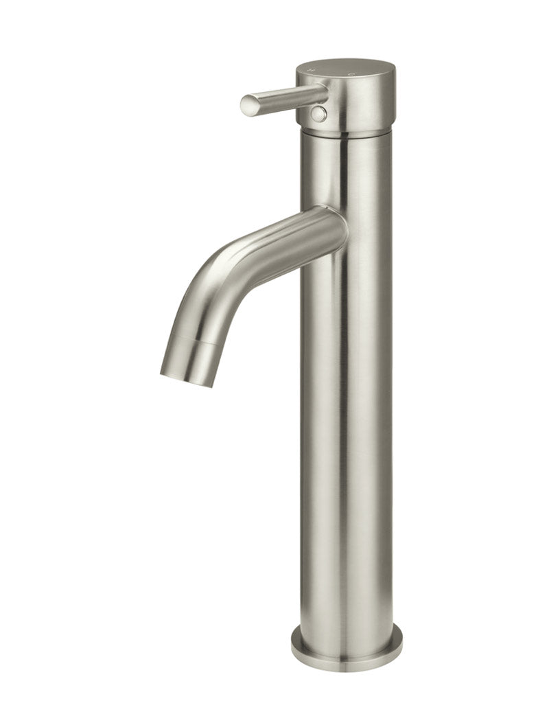 Meir Round Tall Curved Basin Mixer PVD Brushed Nickel