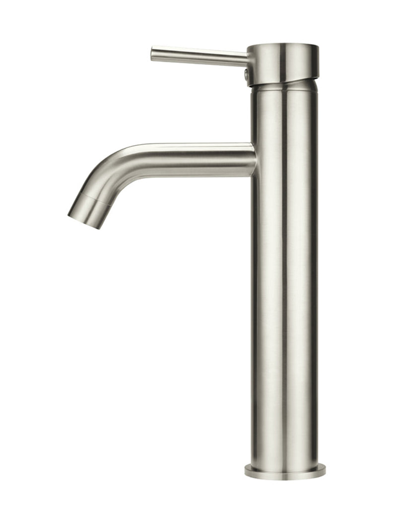 Meir Round Tall Curved Basin Mixer PVD Brushed Nickel