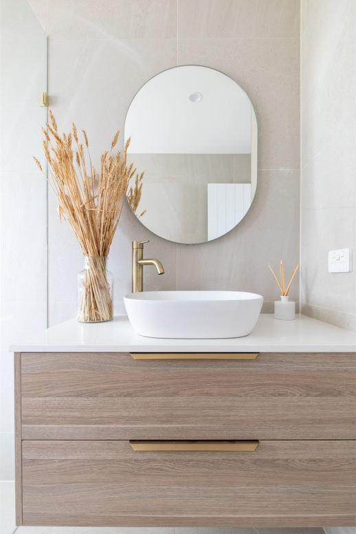Meir Round Tall Curved Basin Mixer Tap PVD Tiger Bronze
