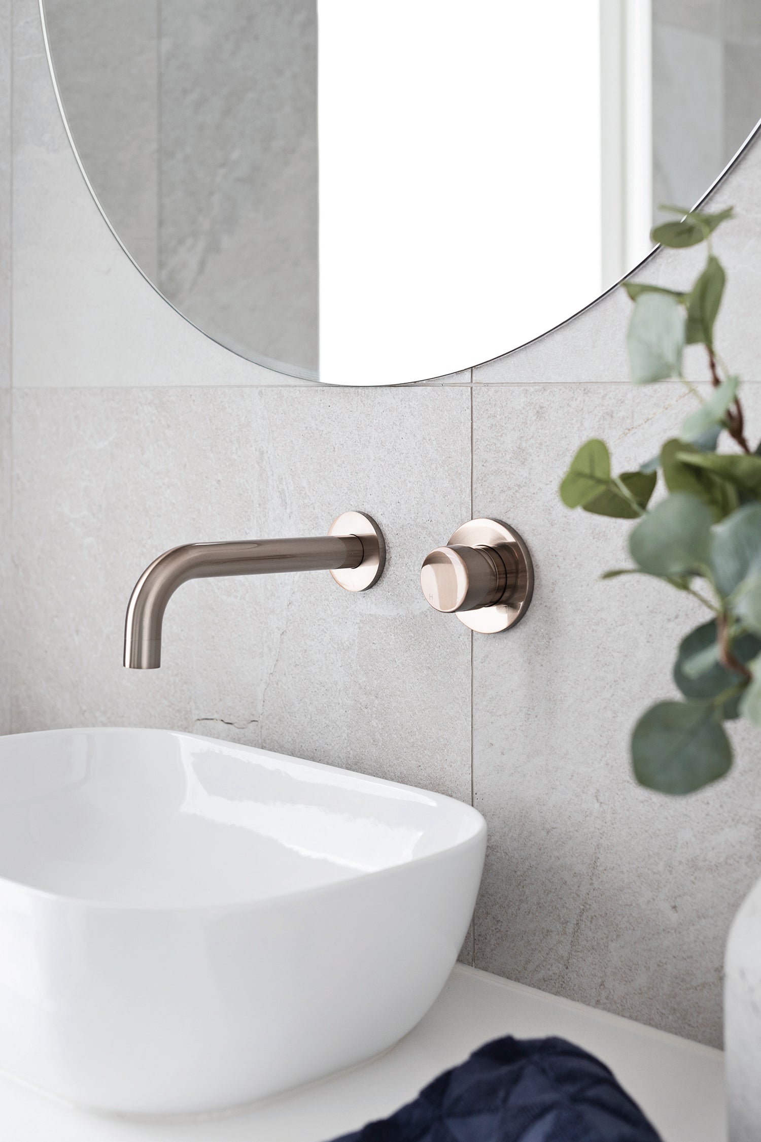 Meir Round Wall Mixer Pinless Handle Trim Kit Champagne