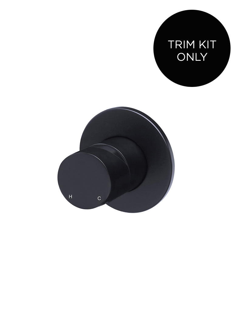 Meir Round Wall Mixer Pinless Handle Trim Kit Matte Black