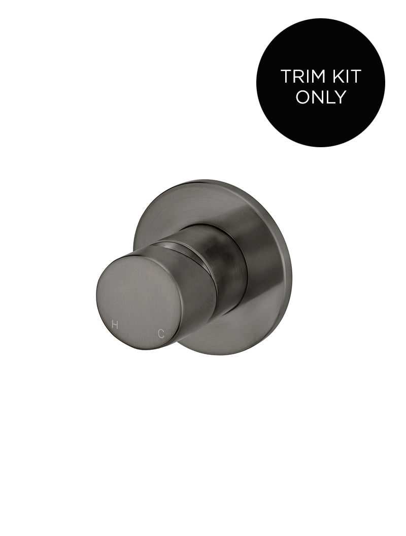 Meir Round Wall Mixer Pinless Handle Trim Kit Shadow Gunmetal