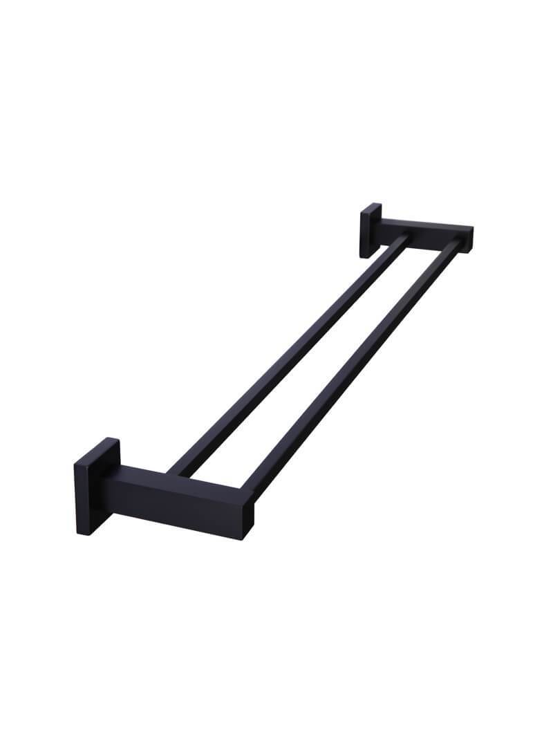 Meir Square Double Towel Rail 600mm Matte Black